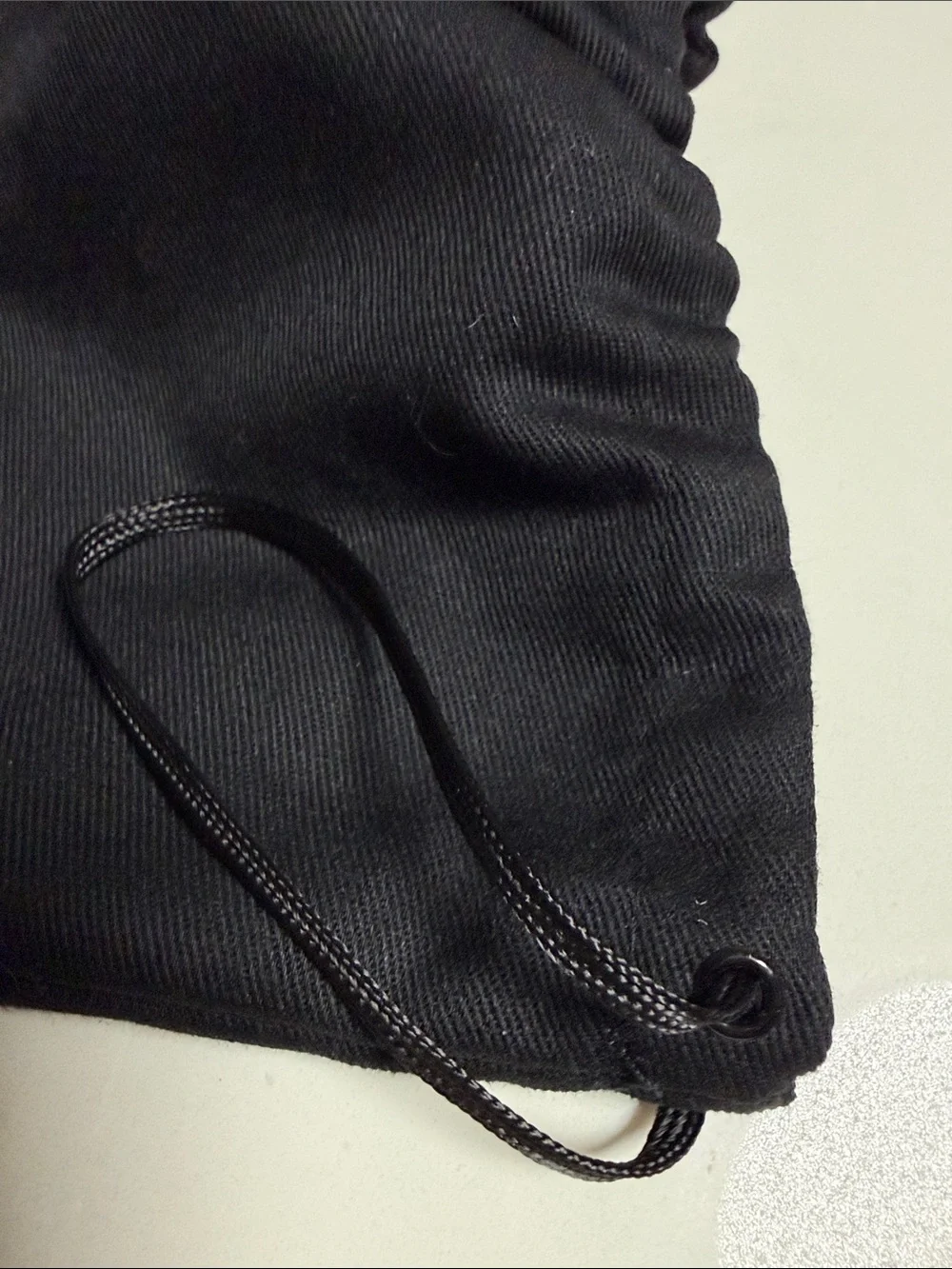 Saint Laurent Black and White Logo Drawstring Pouch